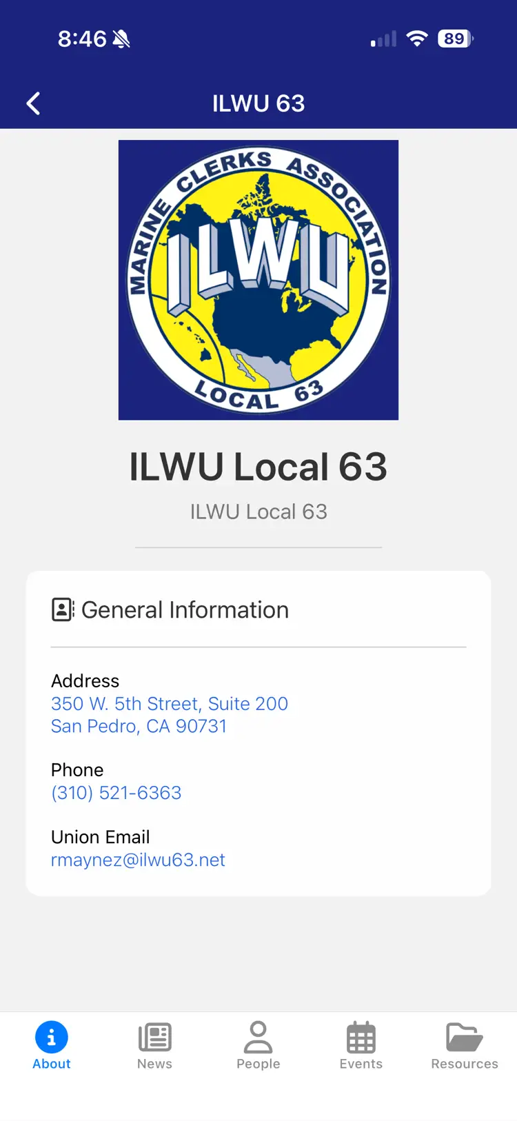 UnionConnect app - ILWU Local 63